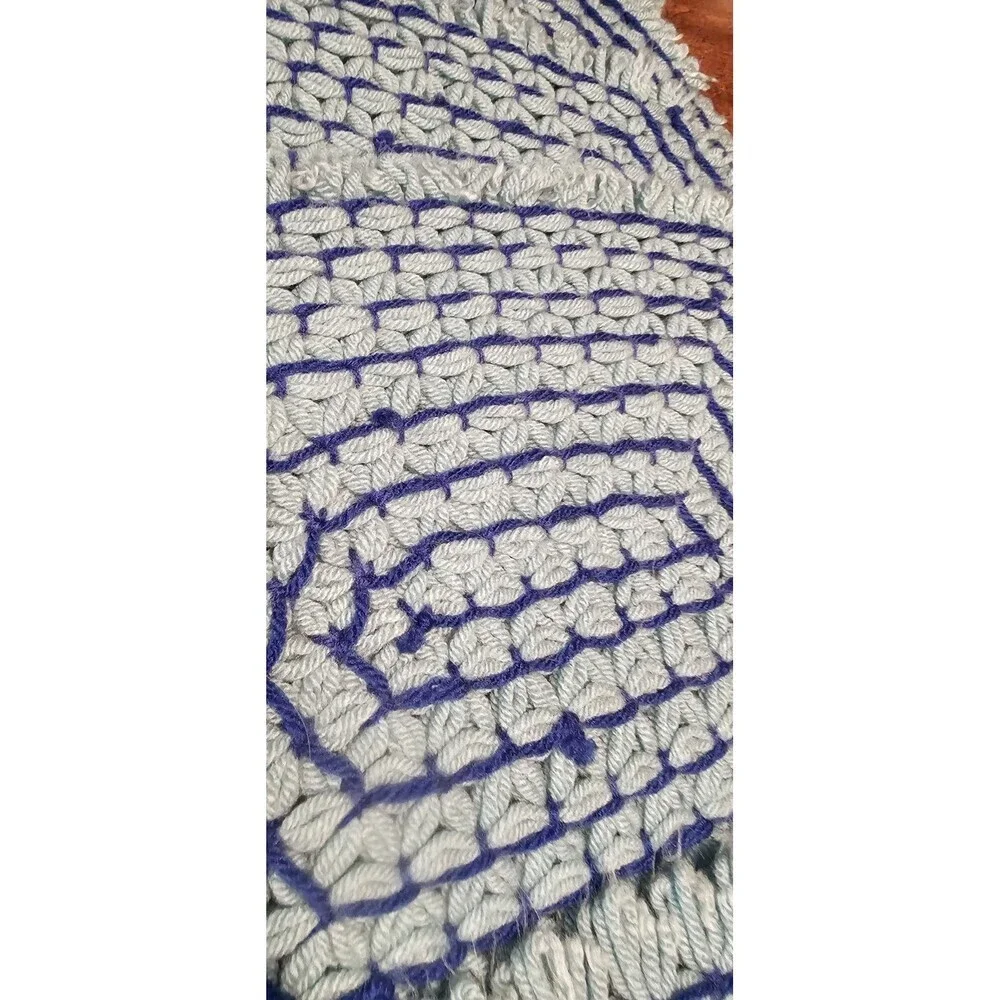 Handmade Crocheted Star 8 Placemats 2 Hot Pads Light Blue Cottage Core Kitchen